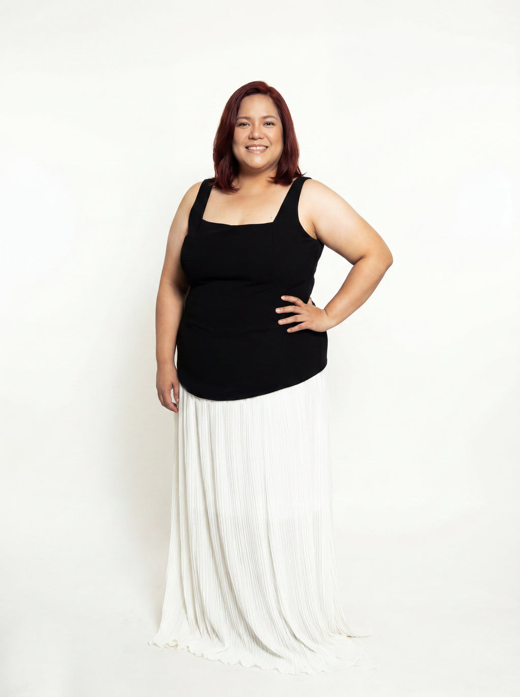 Blusa asimétrica de crepé con corsé
