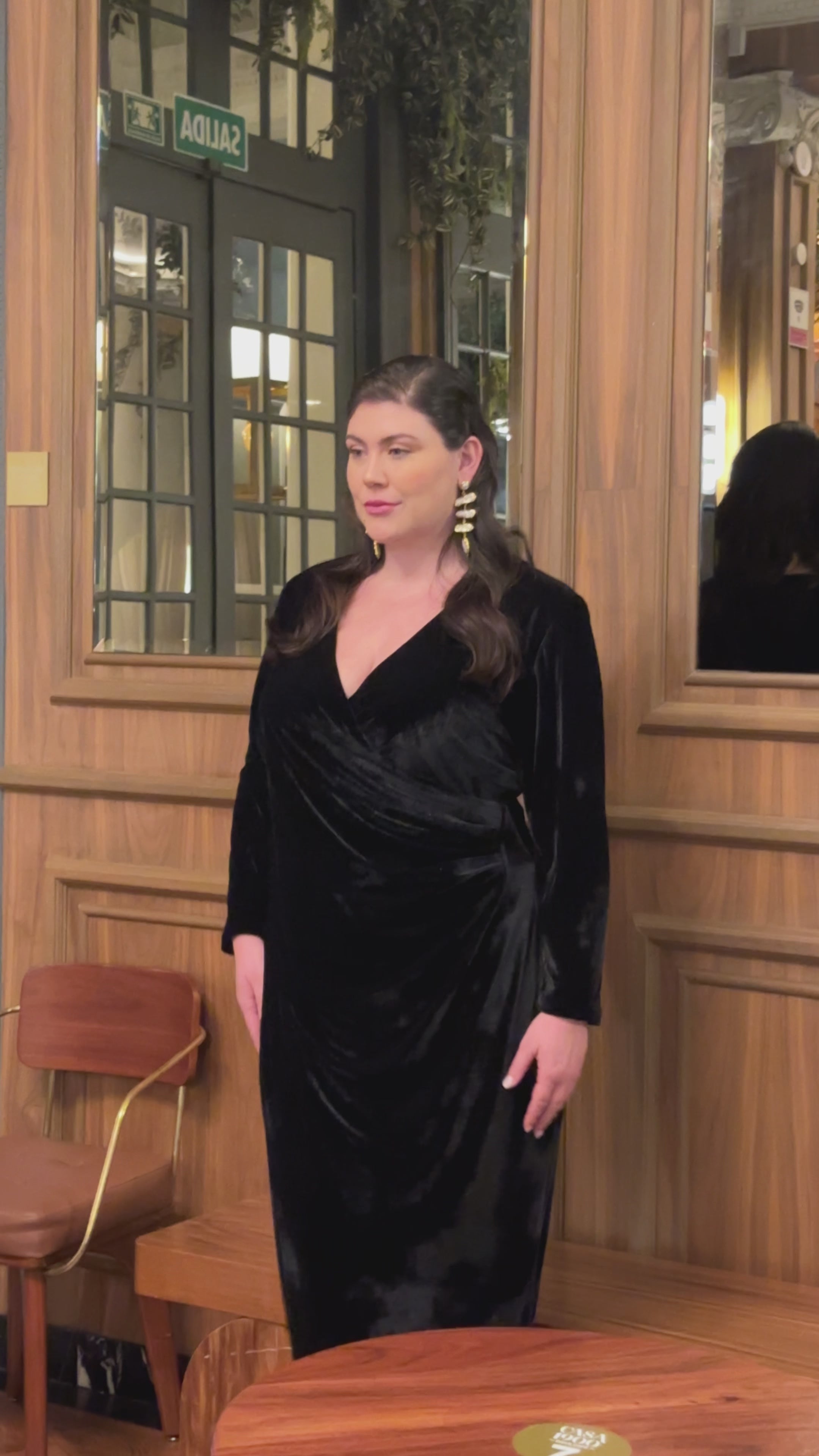 Vestido de terciopelo stretch con forro