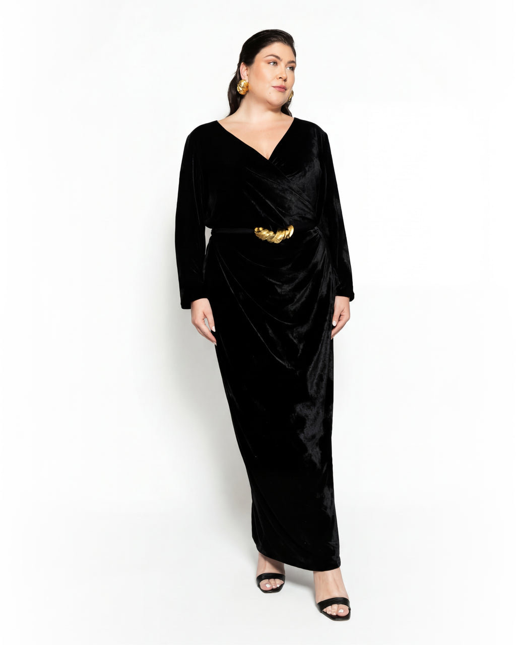 Vestido de terciopelo stretch con forro
