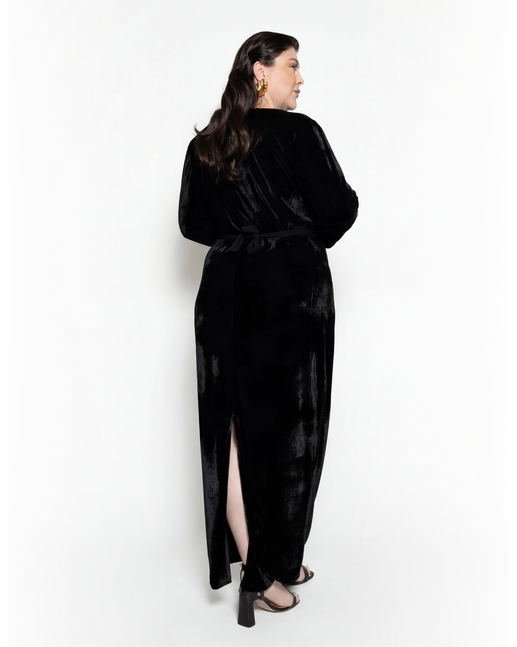 Vestido de terciopelo stretch con forro