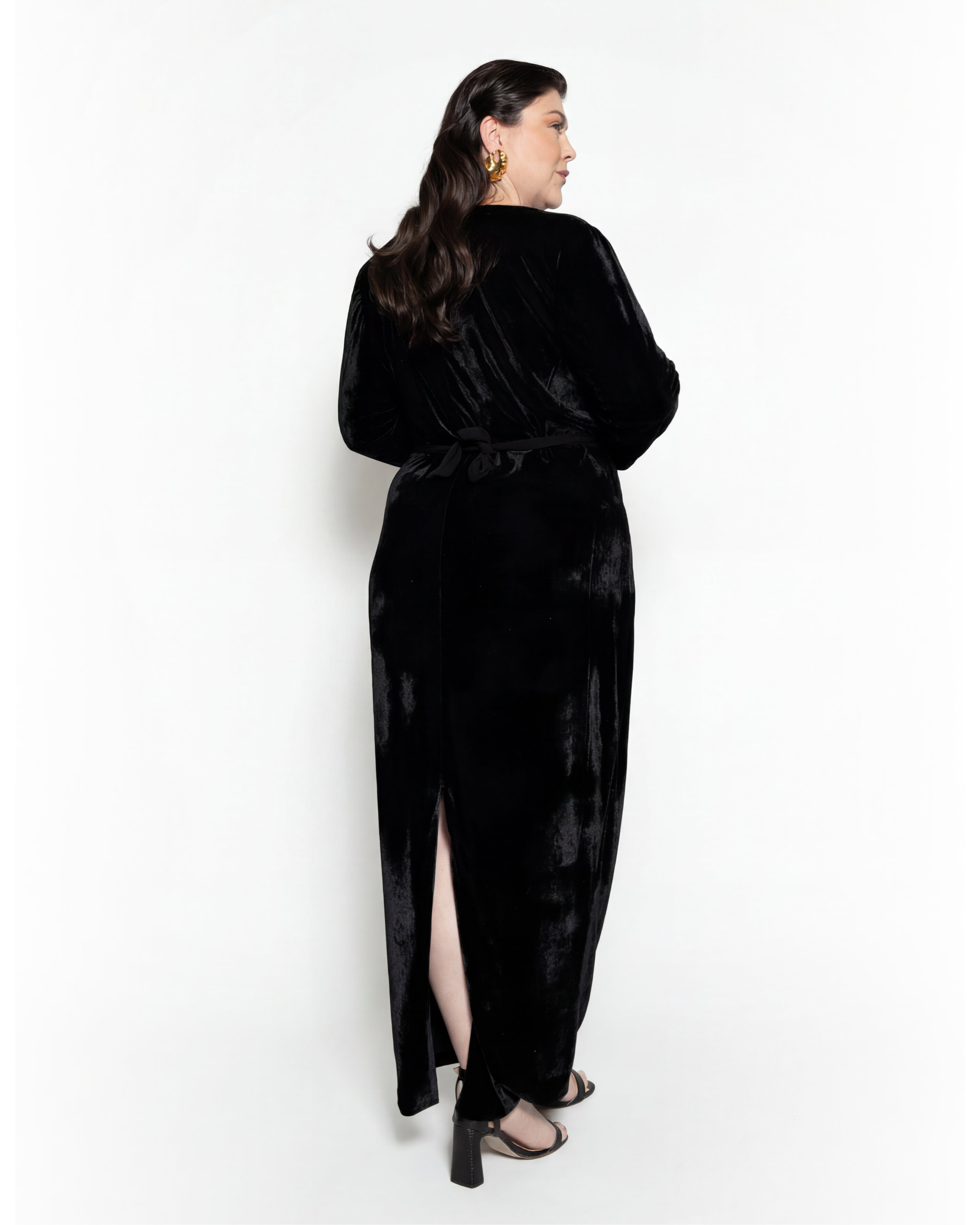 Vestido de terciopelo stretch con forro