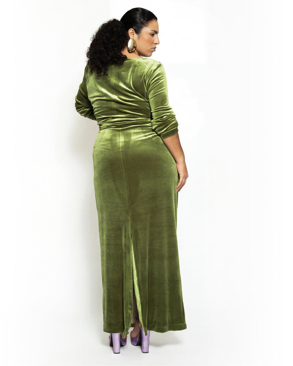 Vestido de terciopelo stretch con forro