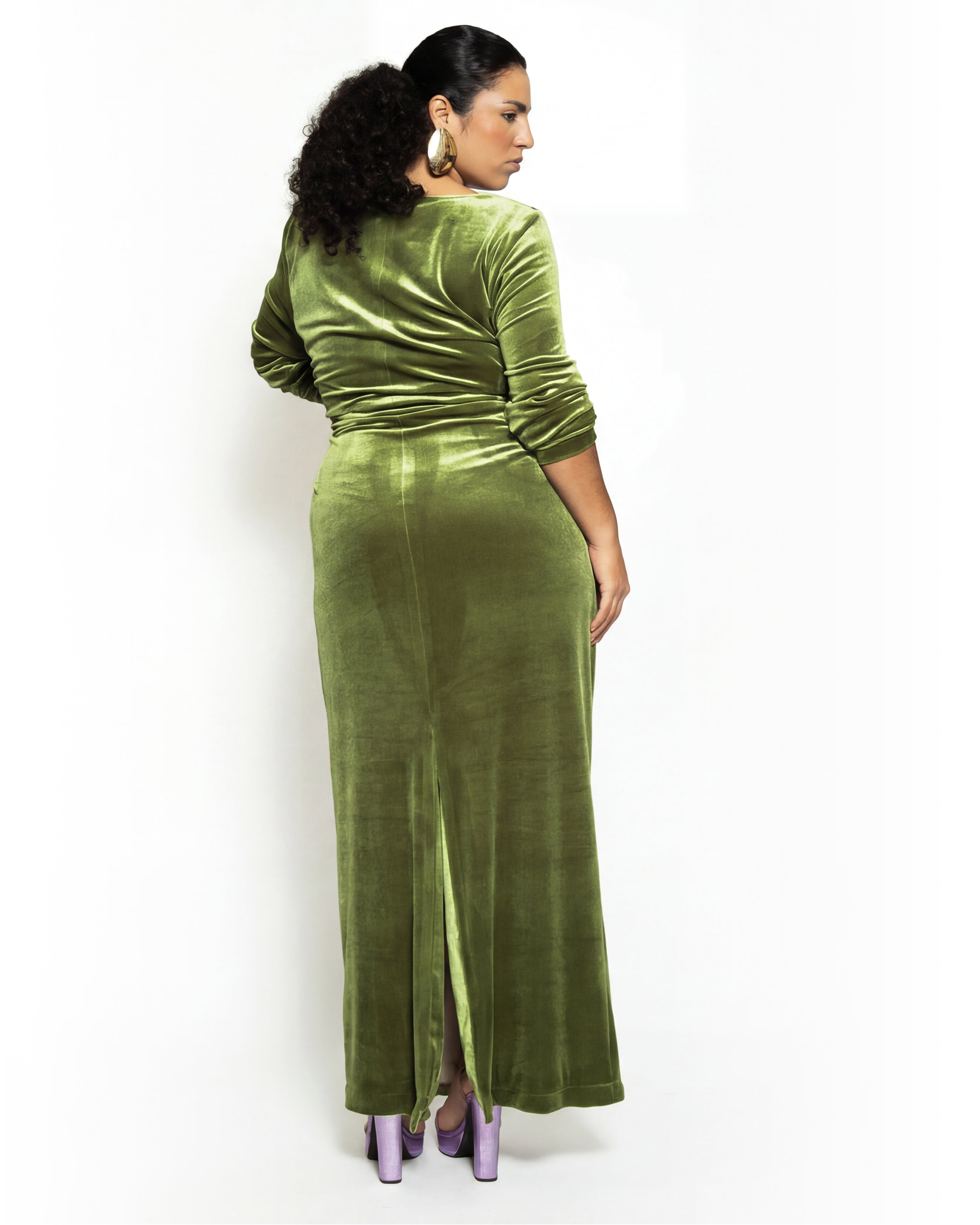 Vestido de terciopelo stretch con forro